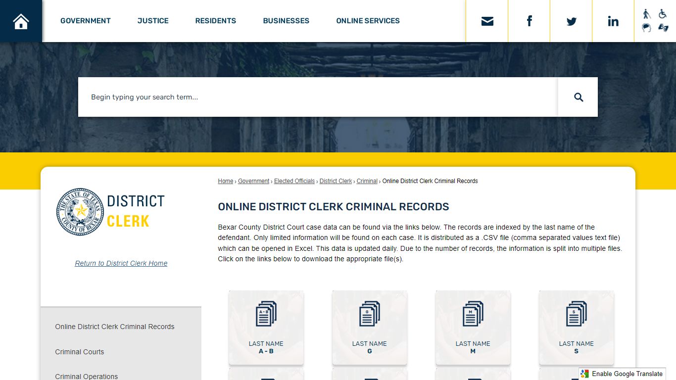 Online District Clerk Criminal Records | Bexar County, TX - Official ...